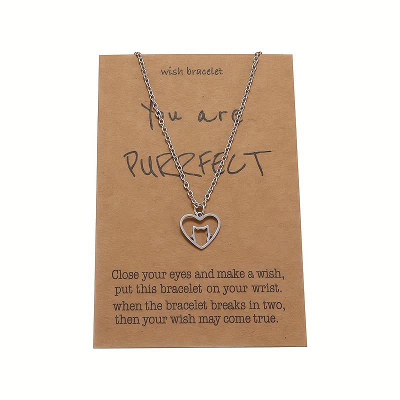 Stainless Steel Cat Head Necklace - Gift For Cat